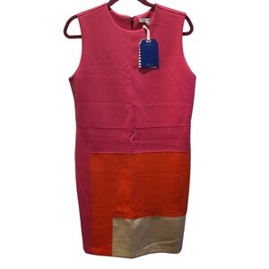 Reed Dress Body Con Sz 16-LTD Spring/Summer 2016-Geo Fitted Azalea Combo Color